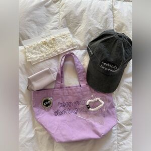 Bridal Stocking Stuffers - hat, tote, mini pouch, hair tie, garter, purse holder